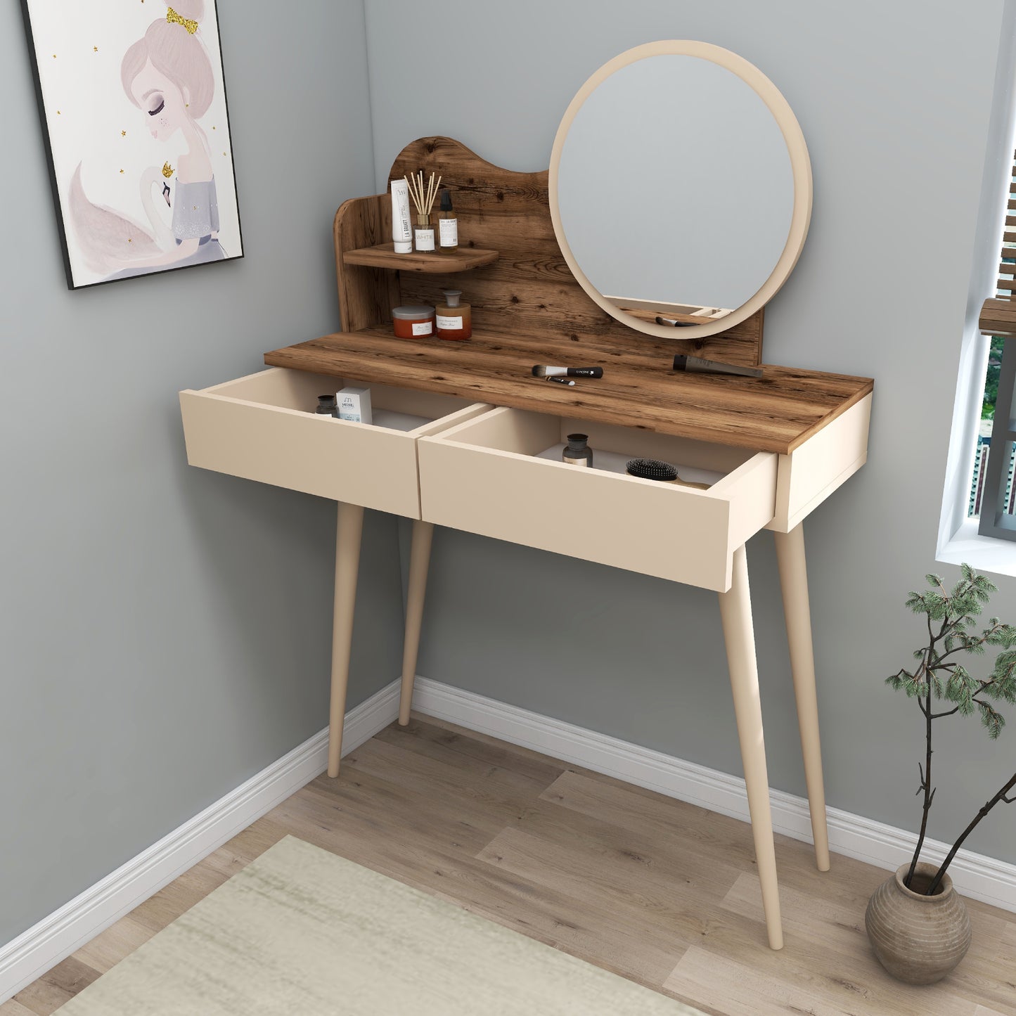 Makeup Vanity Table with Mirror Aron