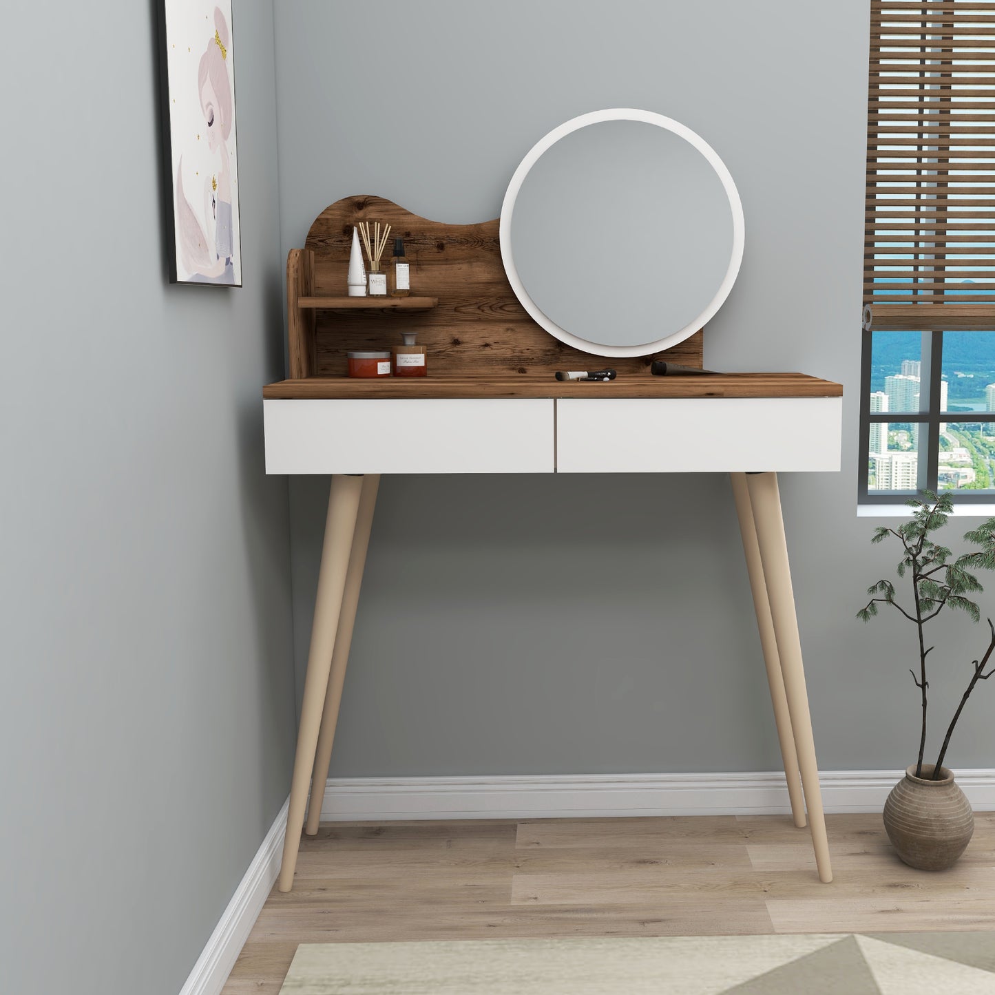Makeup Vanity Table with Mirror Aron