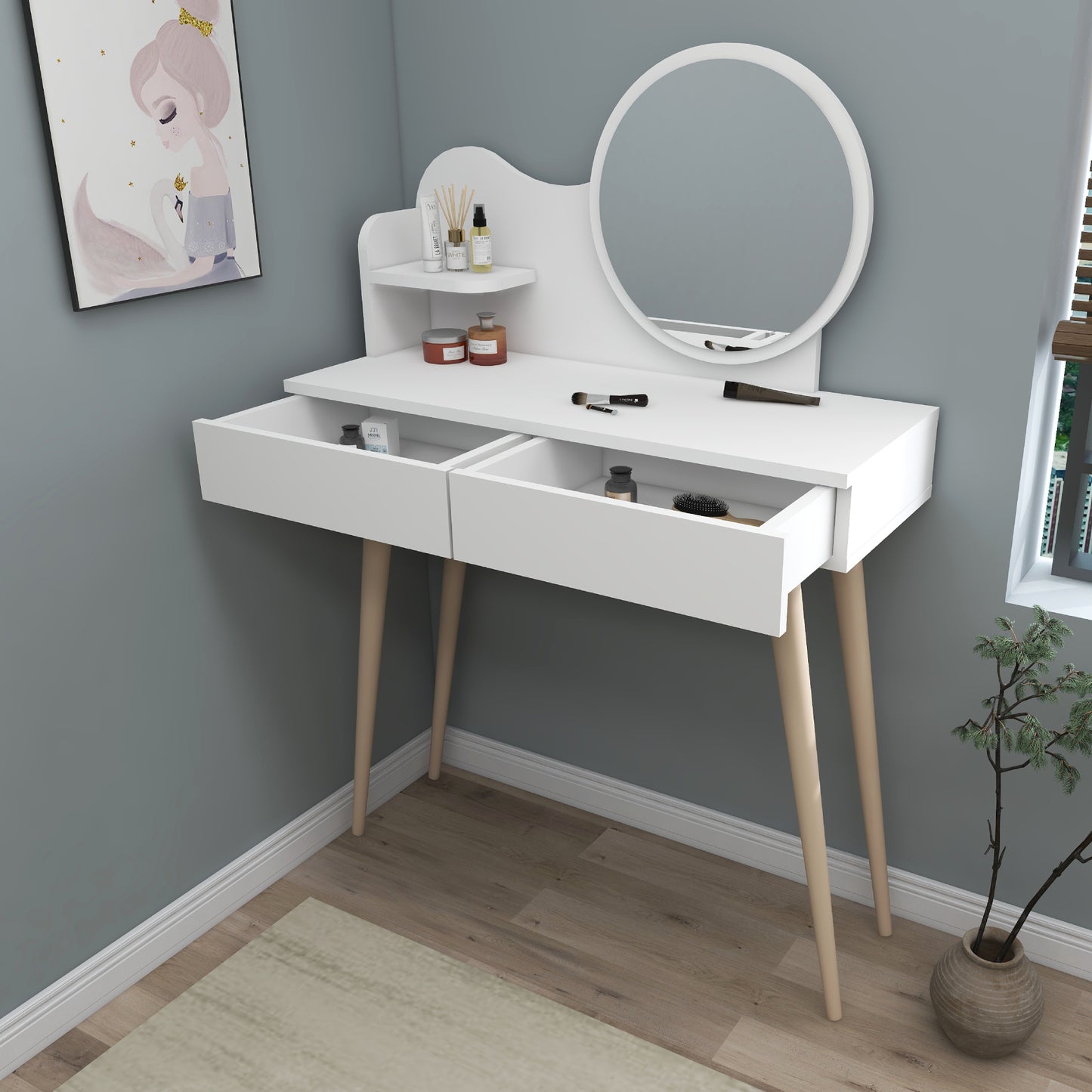 Makeup Vanity Table with Mirror Aron
