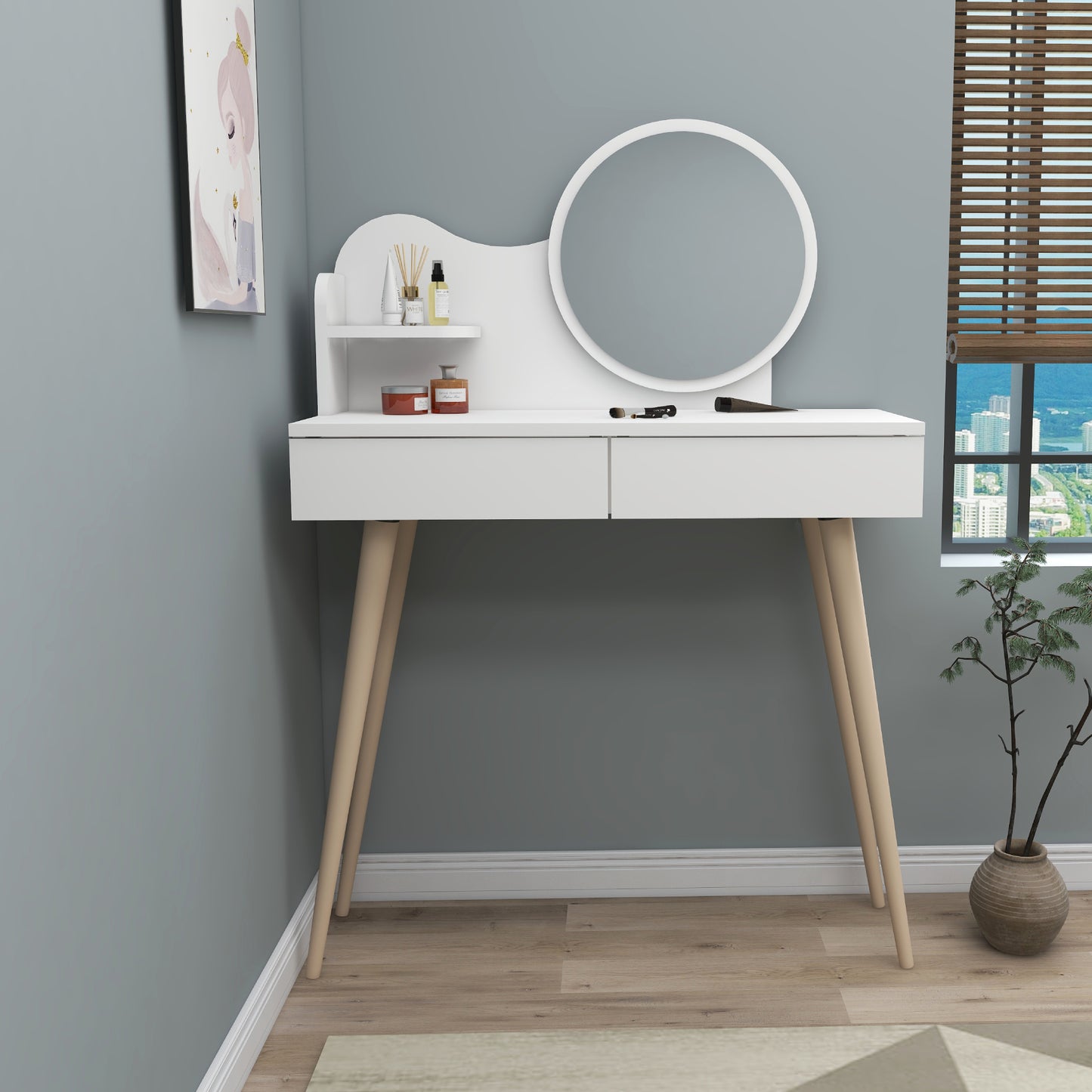 Makeup Vanity Table with Mirror Aron