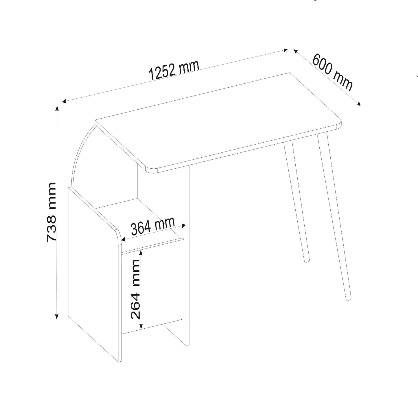 Babel Computer Desk with Cabinet