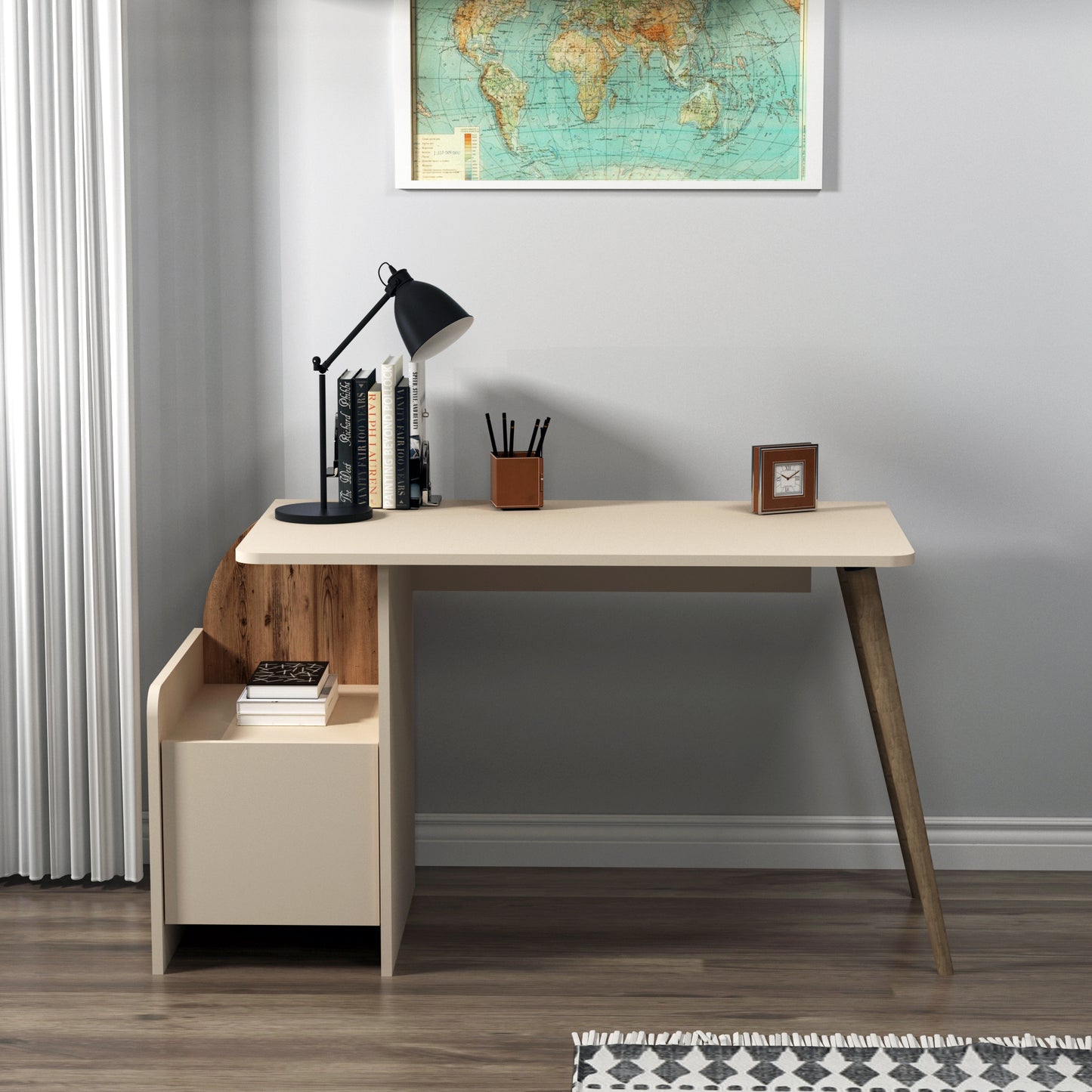 Babel Computer Desk with Cabinet
