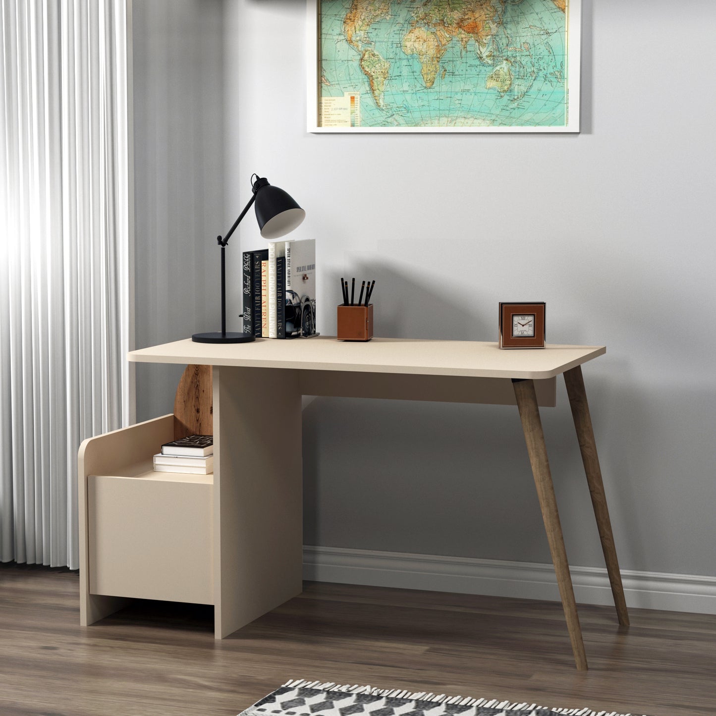 Babel Computer Desk with Cabinet