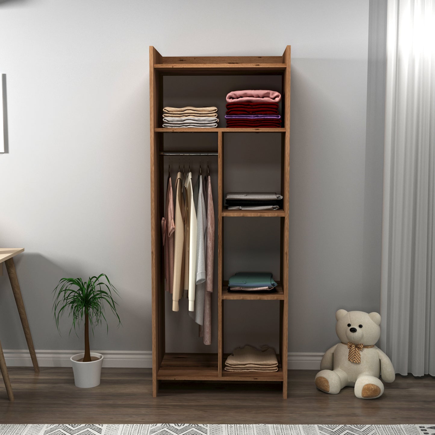 Babel Wardrobe with Cabinets and Shelves