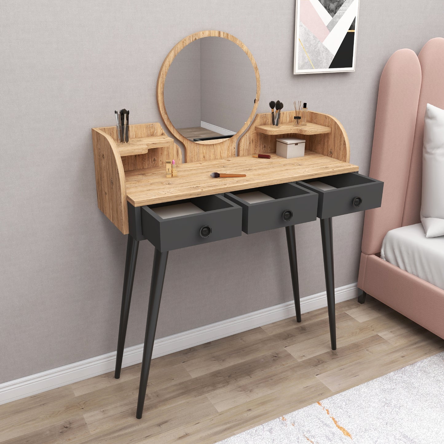 Makeup Vanity Table with Mirror Belem