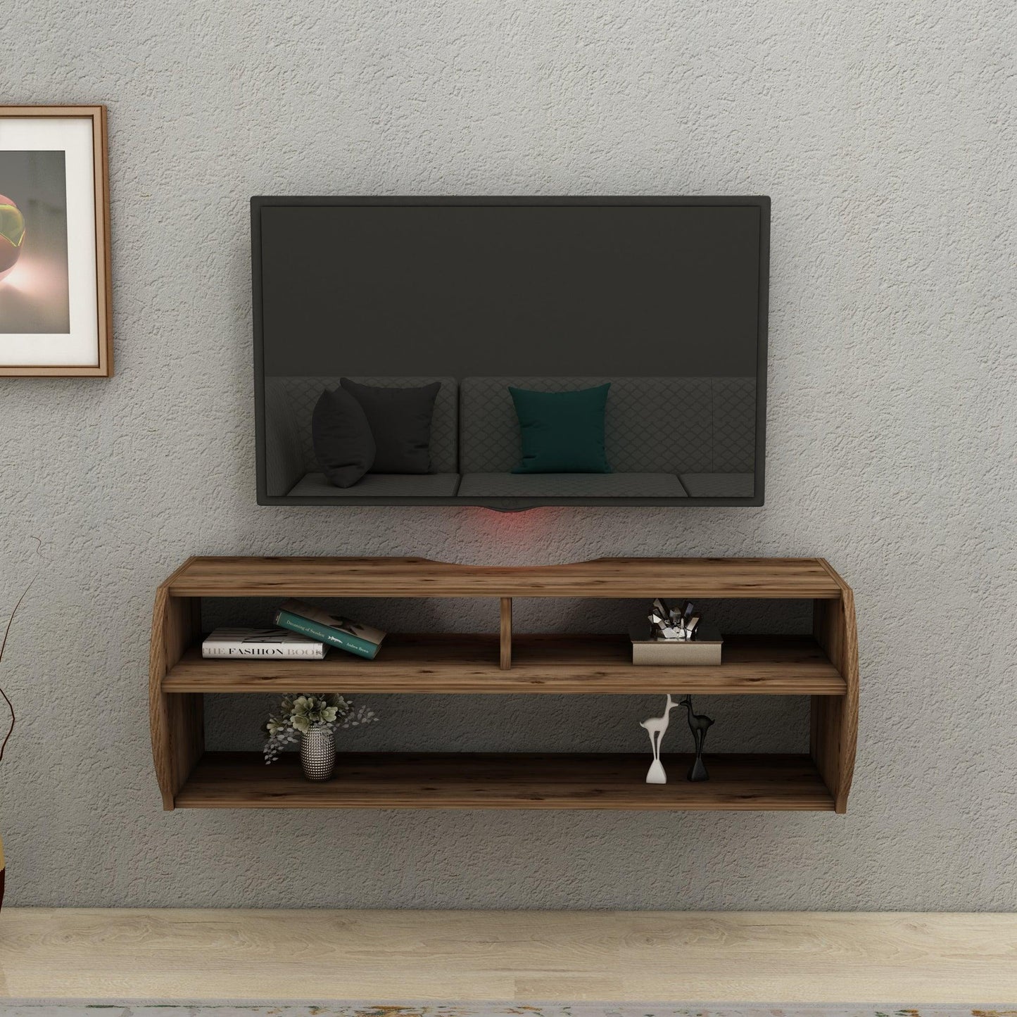 Berter Wall Mounted, Floating TV Stand with Storage Shelves - Destina Home, TV Stand, Media Console, TV cabinet, Wooden TV Stand, Media Stand, TV Lowboard, Entertainment Center, Wood TV Unit, TV Board, TV Table, Media Center, Living Room, Furniture