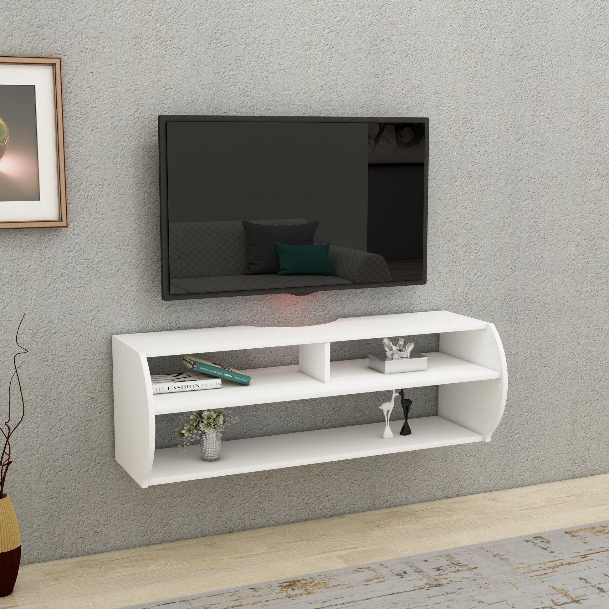 Berter Wall Mounted, Floating TV Stand with Storage Shelves - Destina Home, TV Stand, Media Console, TV cabinet, Wooden TV Stand, Media Stand, TV Lowboard, Entertainment Center, Wood TV Unit, TV Board, TV Table, Media Center, Living Room, Furniture