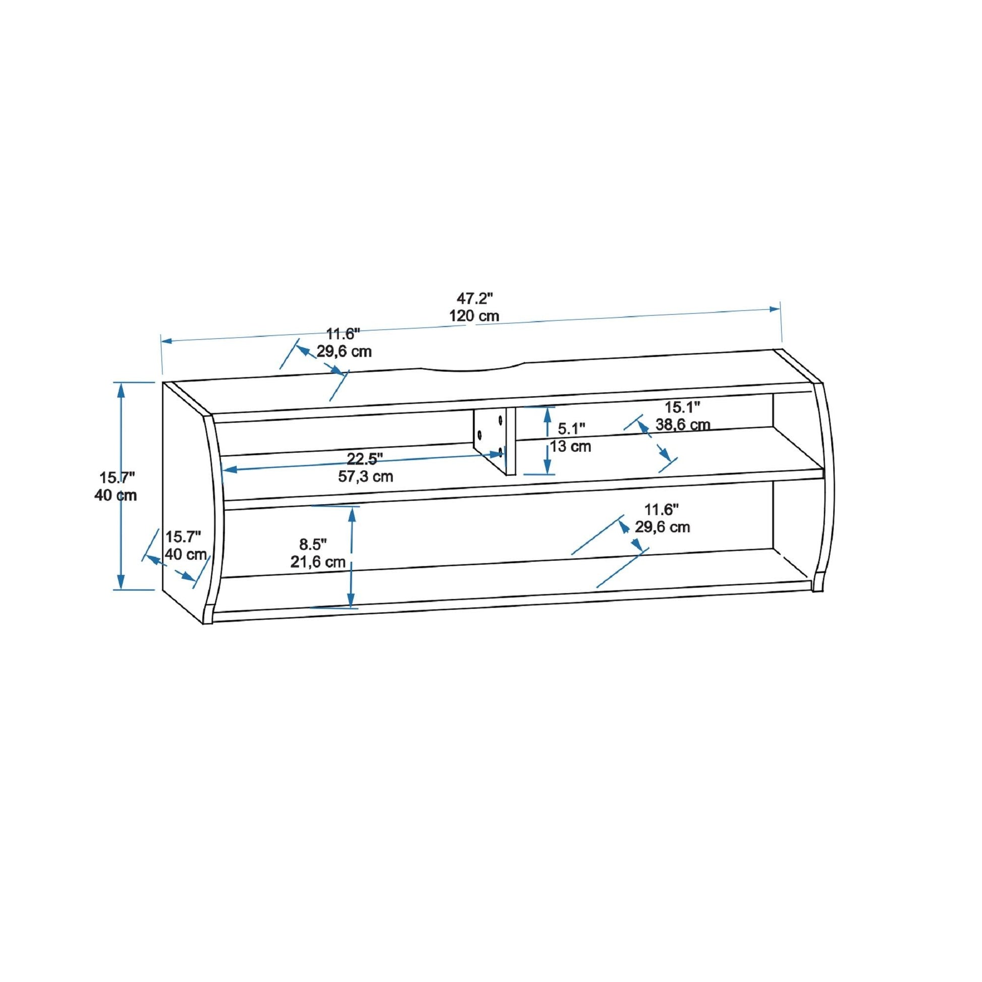 Berter Wall Mounted, Floating TV Stand with Storage Shelves - Destina Home, TV Stand, Media Console, TV cabinet, Wooden TV Stand, Media Stand, TV Lowboard, Entertainment Center, Wood TV Unit, TV Board, TV Table, Media Center, Living Room, Furniture