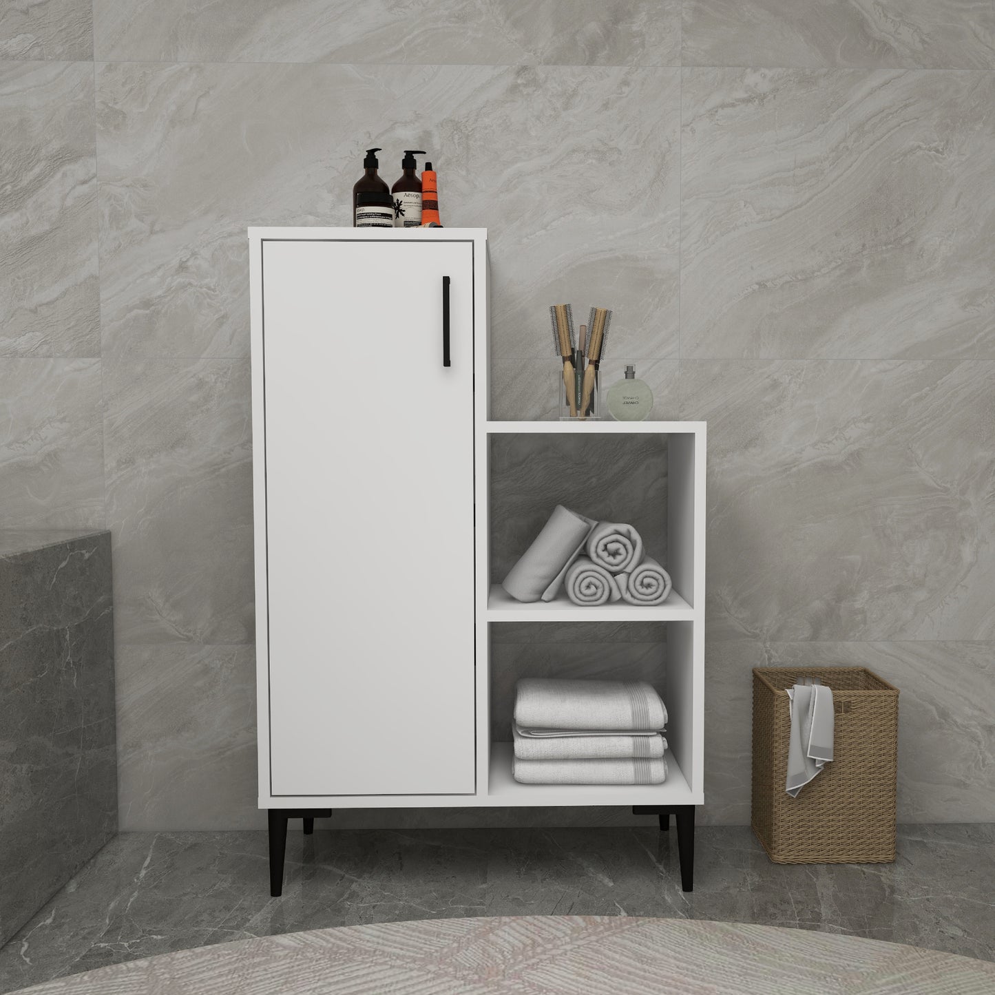 Armoire de salle de bain avec étagères Beate