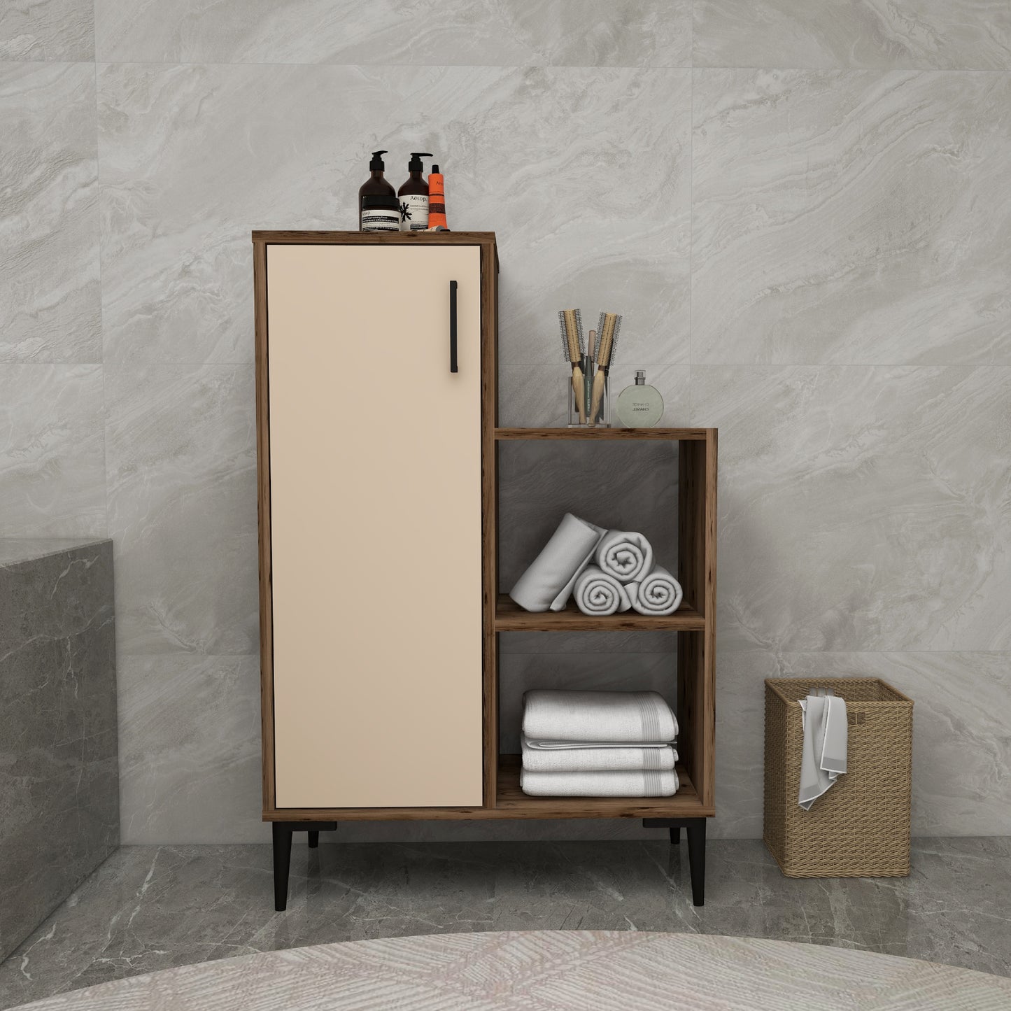 Armoire de salle de bain avec étagères Beate