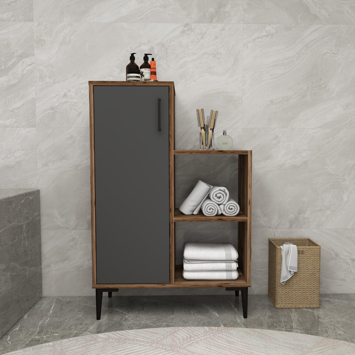Armoire de salle de bain avec étagères Beate