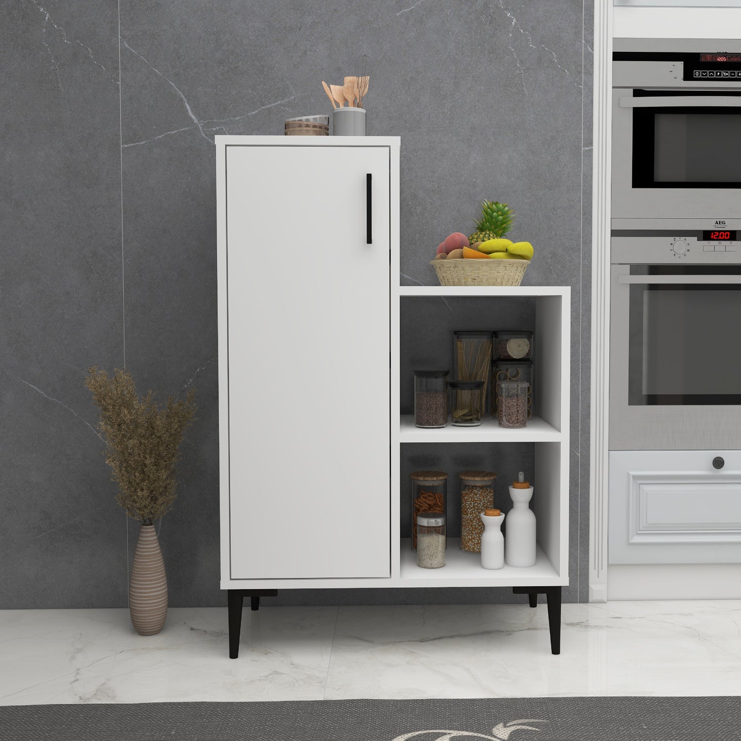 Armoire de cuisine Beate avec étagères