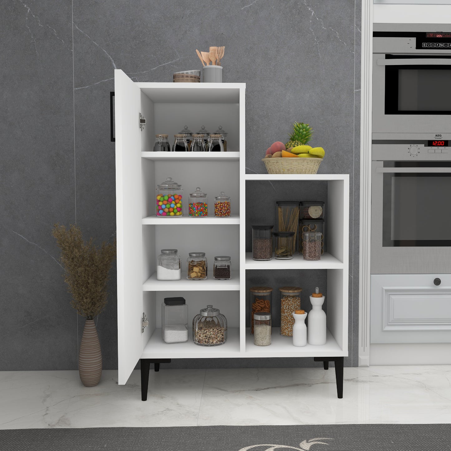 Armoire de cuisine Beate avec étagères
