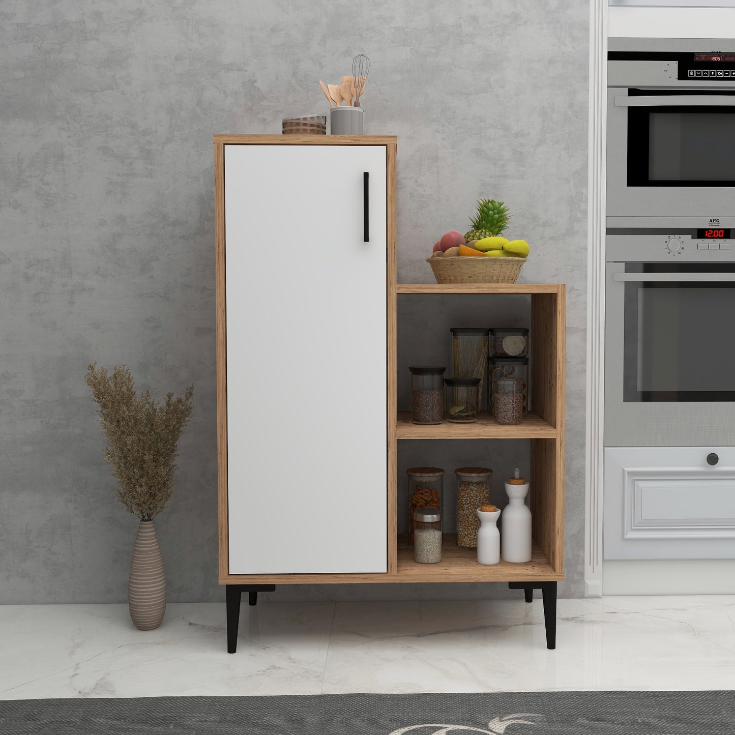 Armoire de cuisine Beate avec étagères