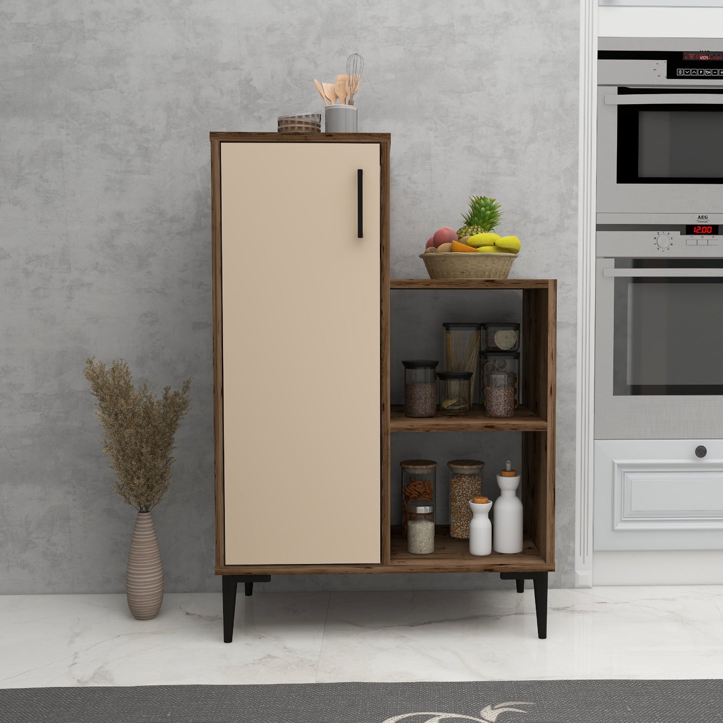 Armoire de cuisine Beate avec étagères
