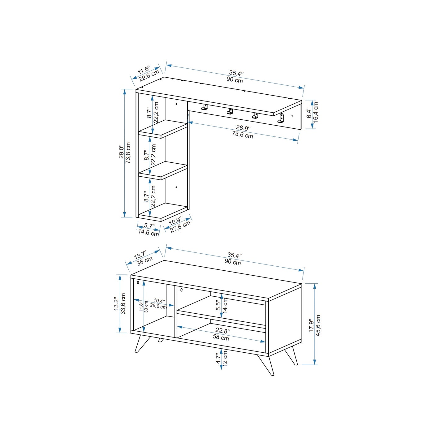 Cassia Hallway Coat Rack with Shelves