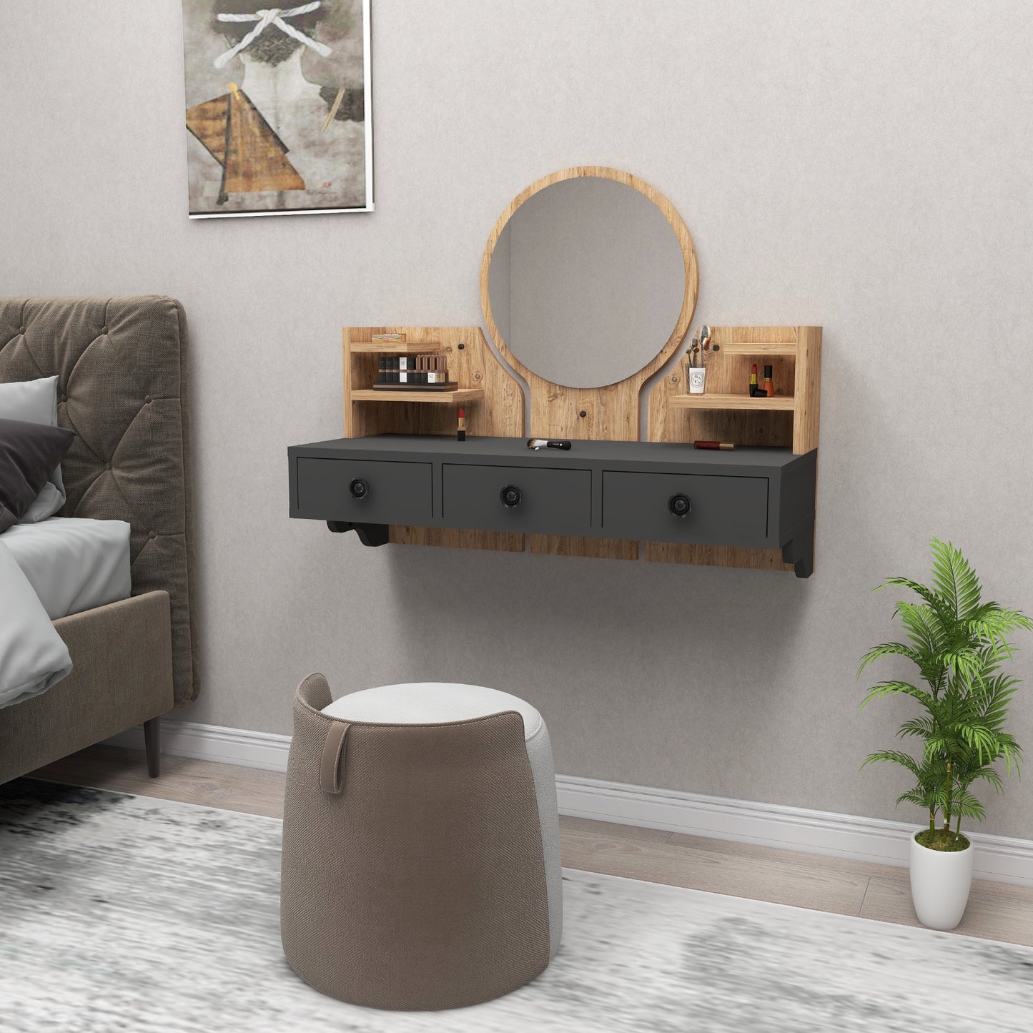 Makeup Vanity Table with Mirror-Cosmo