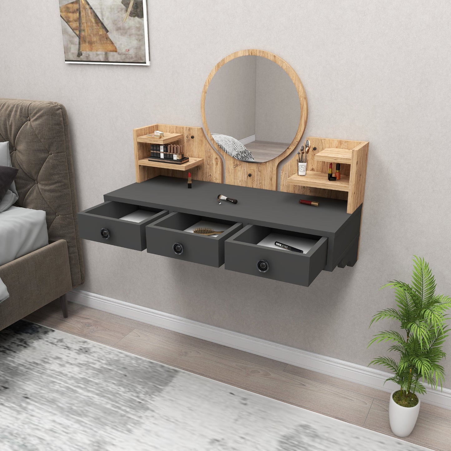 Makeup Vanity Table with Mirror-Cosmo