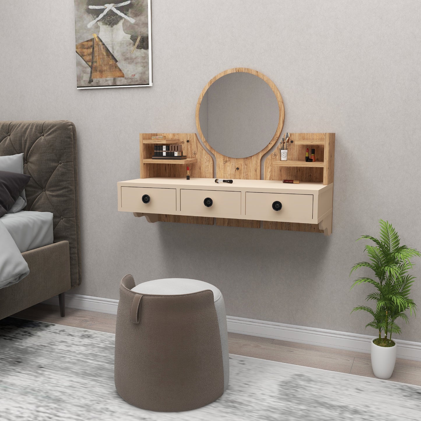 Makeup Vanity Table with Mirror-Cosmo
