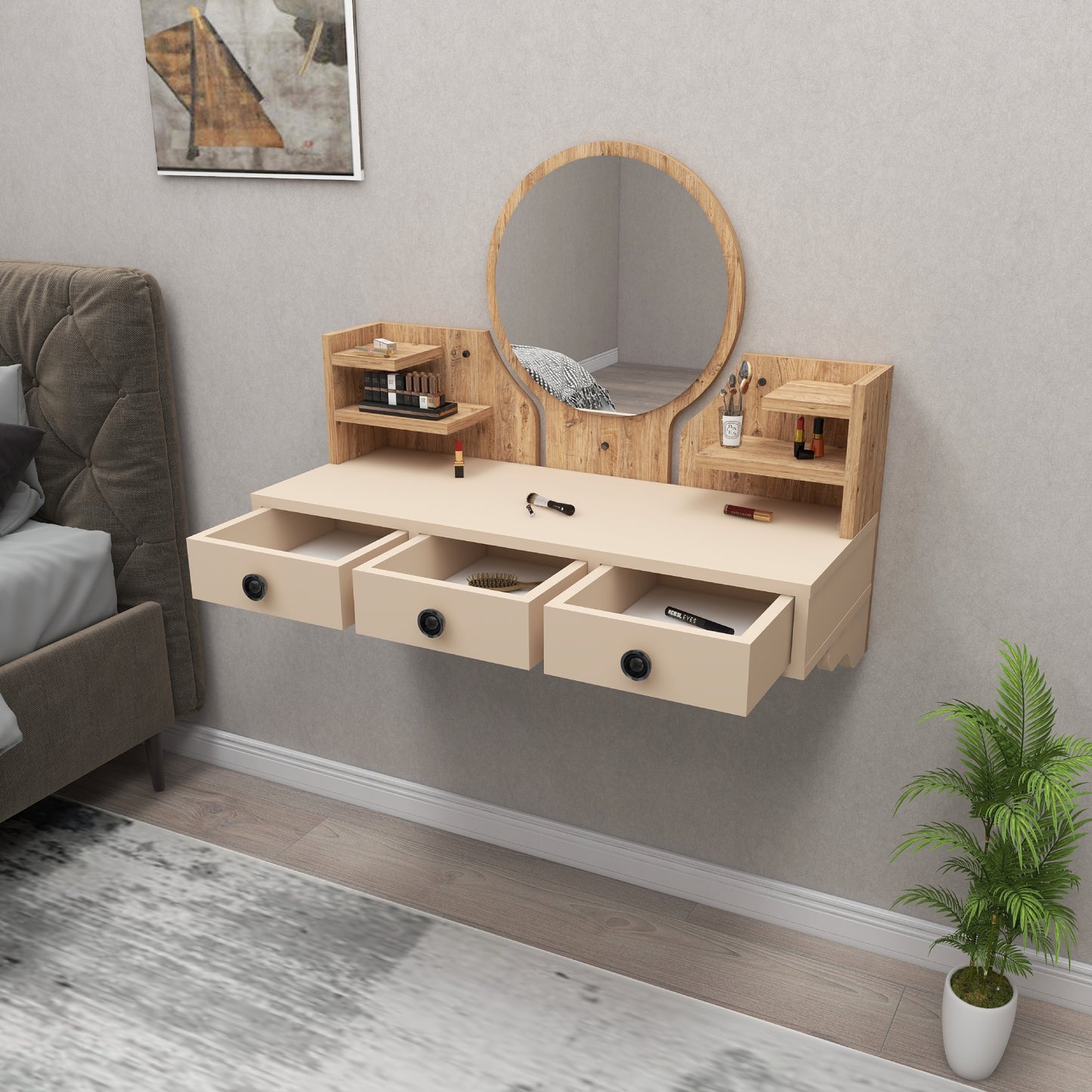 Makeup Vanity Table with Mirror-Cosmo