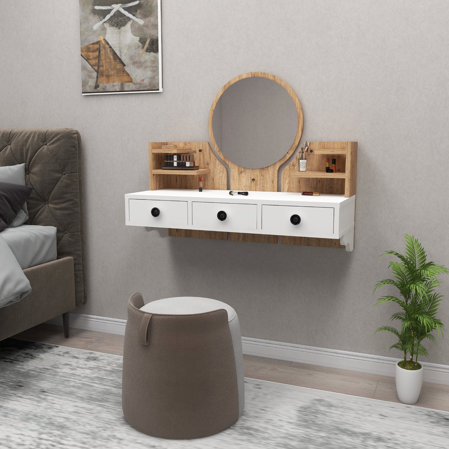 Makeup Vanity Table with Mirror-Cosmo