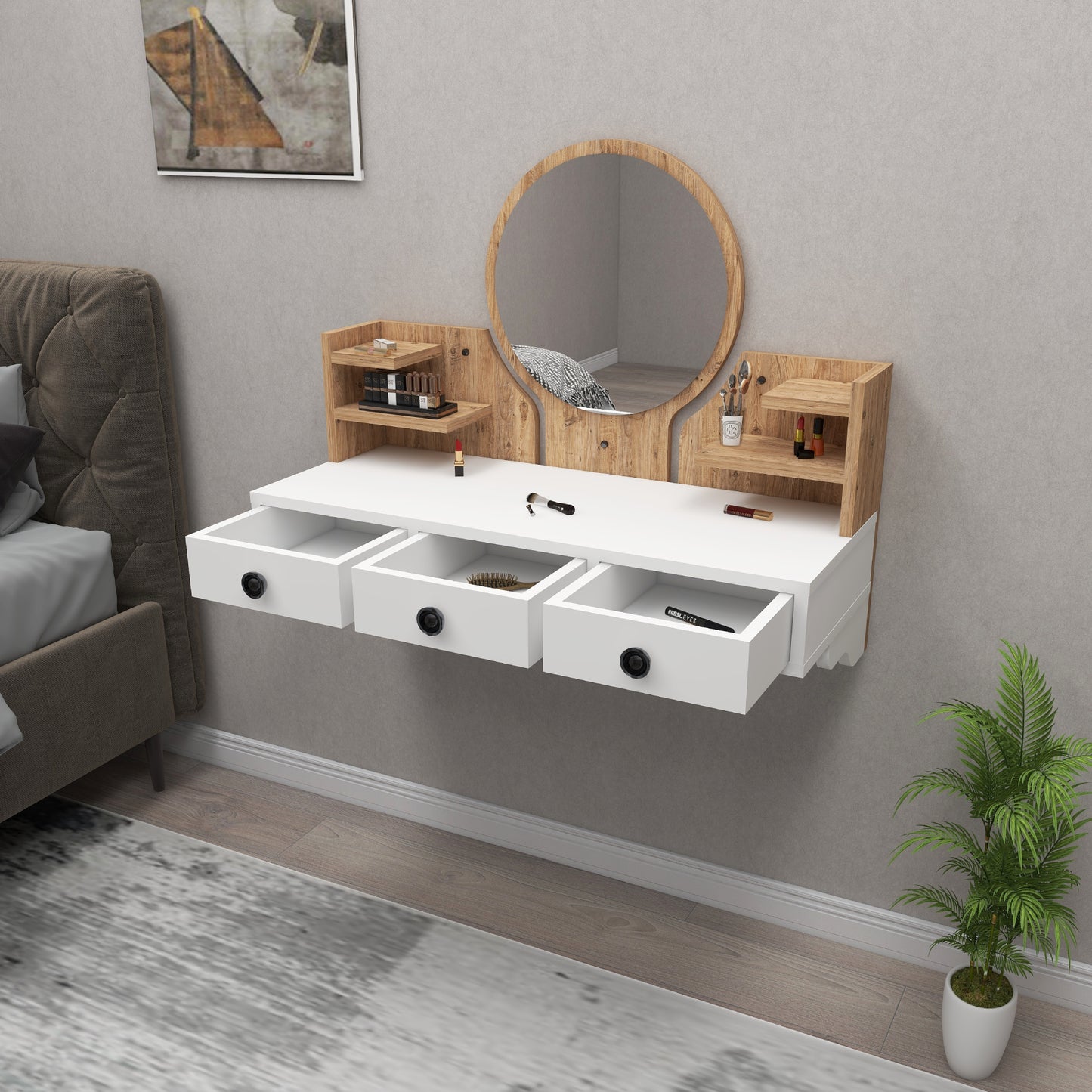 Makeup Vanity Table with Mirror-Cosmo