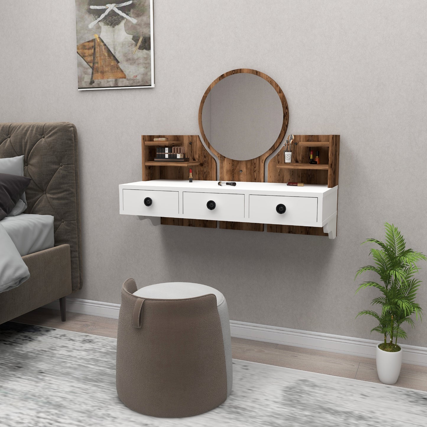 Makeup Vanity Table with Mirror-Cosmo