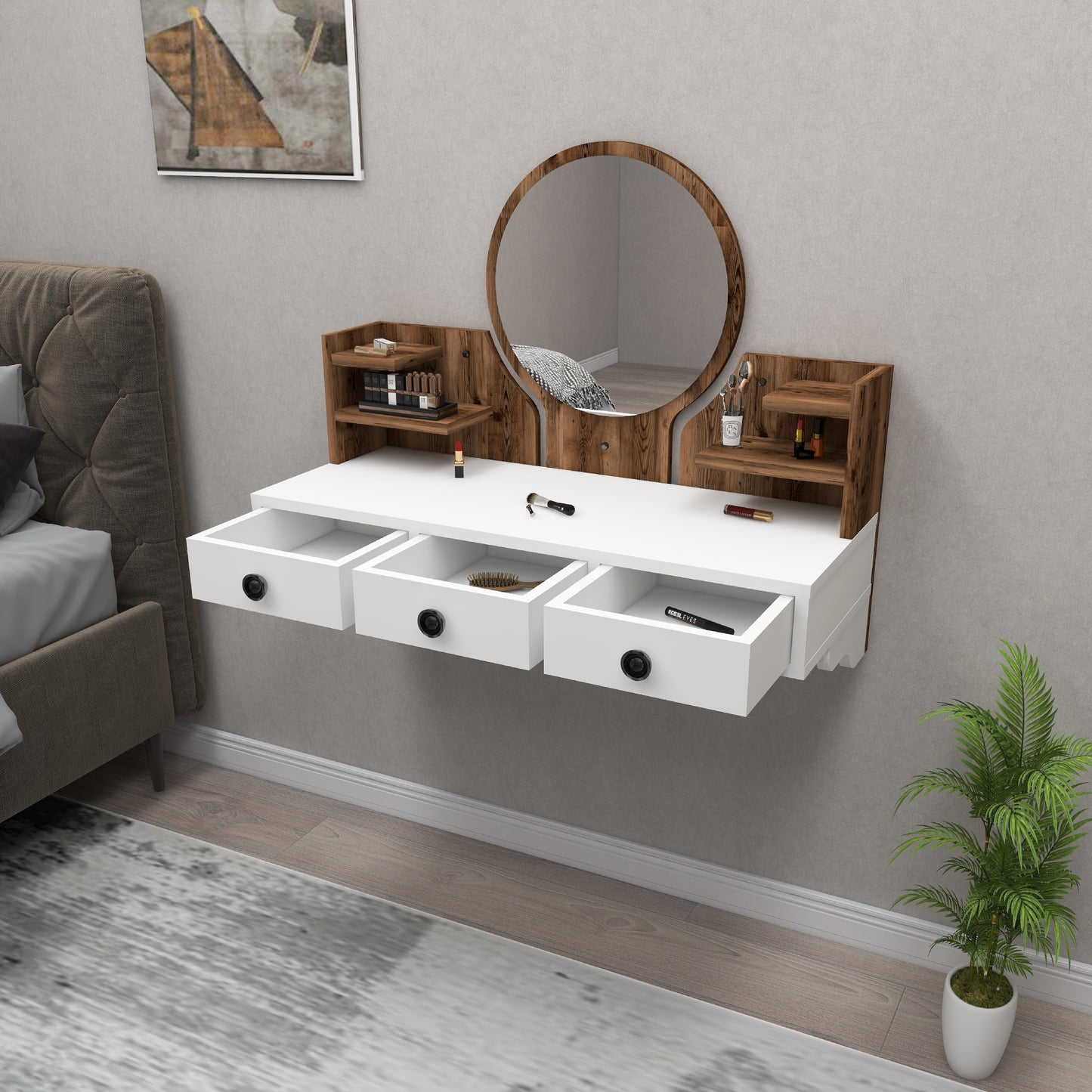 Makeup Vanity Table with Mirror-Cosmo