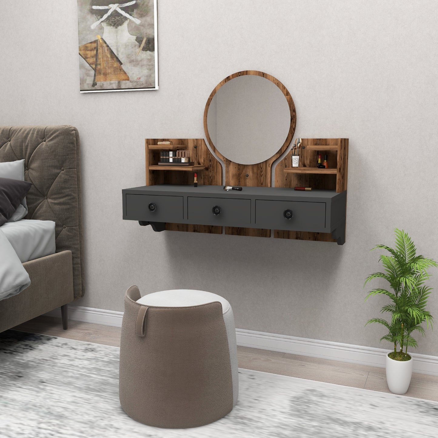 Makeup Vanity Table with Mirror-Cosmo