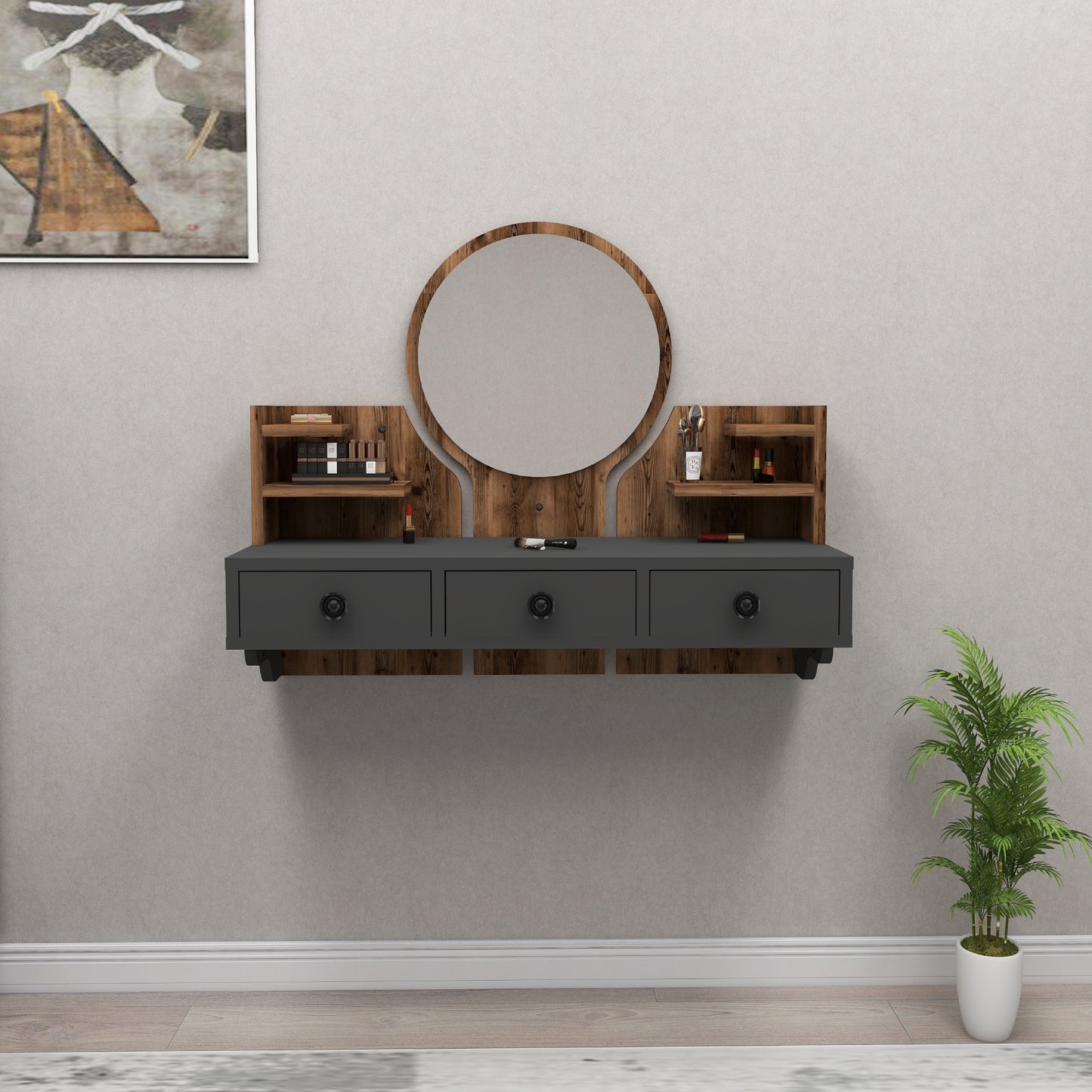 Makeup Vanity Table with Mirror-Cosmo
