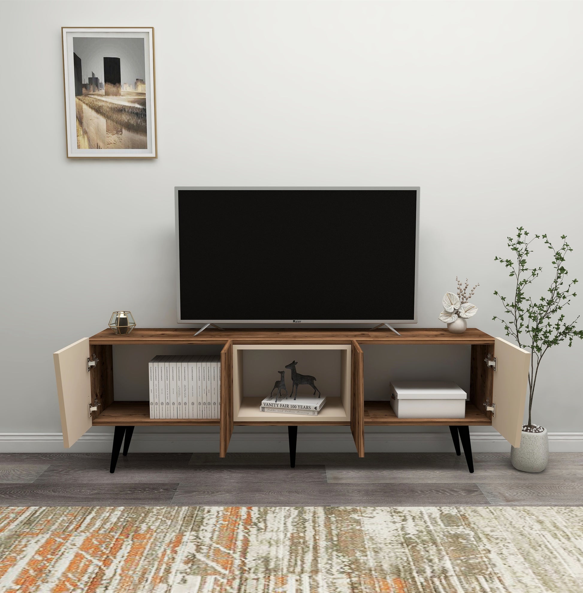 TV Stand, Media Console, TV cabinet, Wooden TV Stand, Media Stand, TV Lowboard, Entertainment Center, Wood TV Unit, TV Board, TV Table, Media Center, Living Room, Furniture