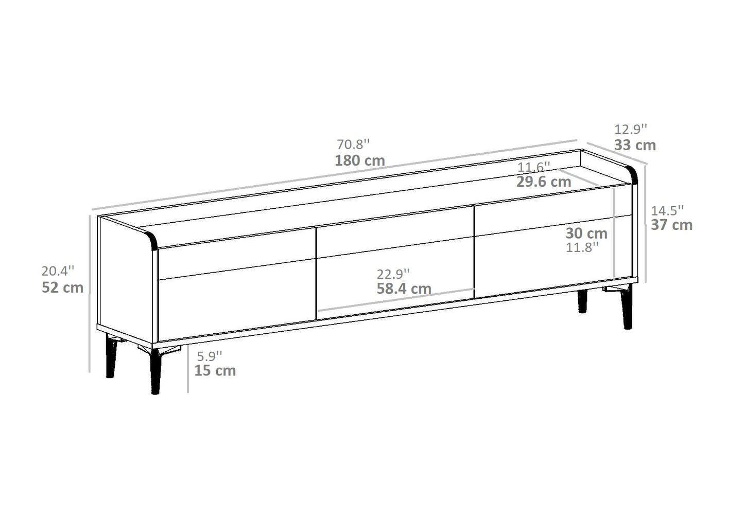 Kara TV Stand with Cabinets