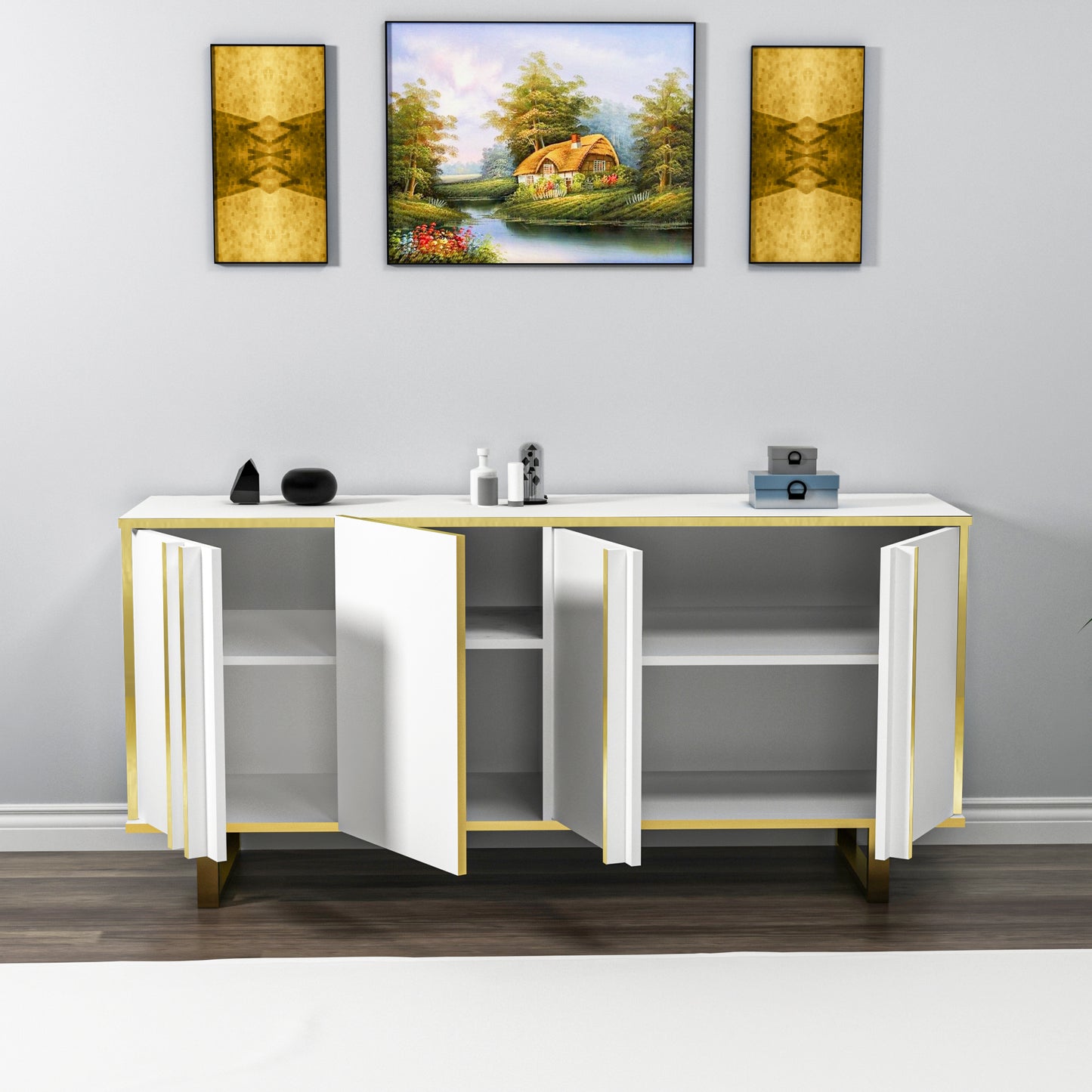 Fido Sideboard with Cabinets and Shelves