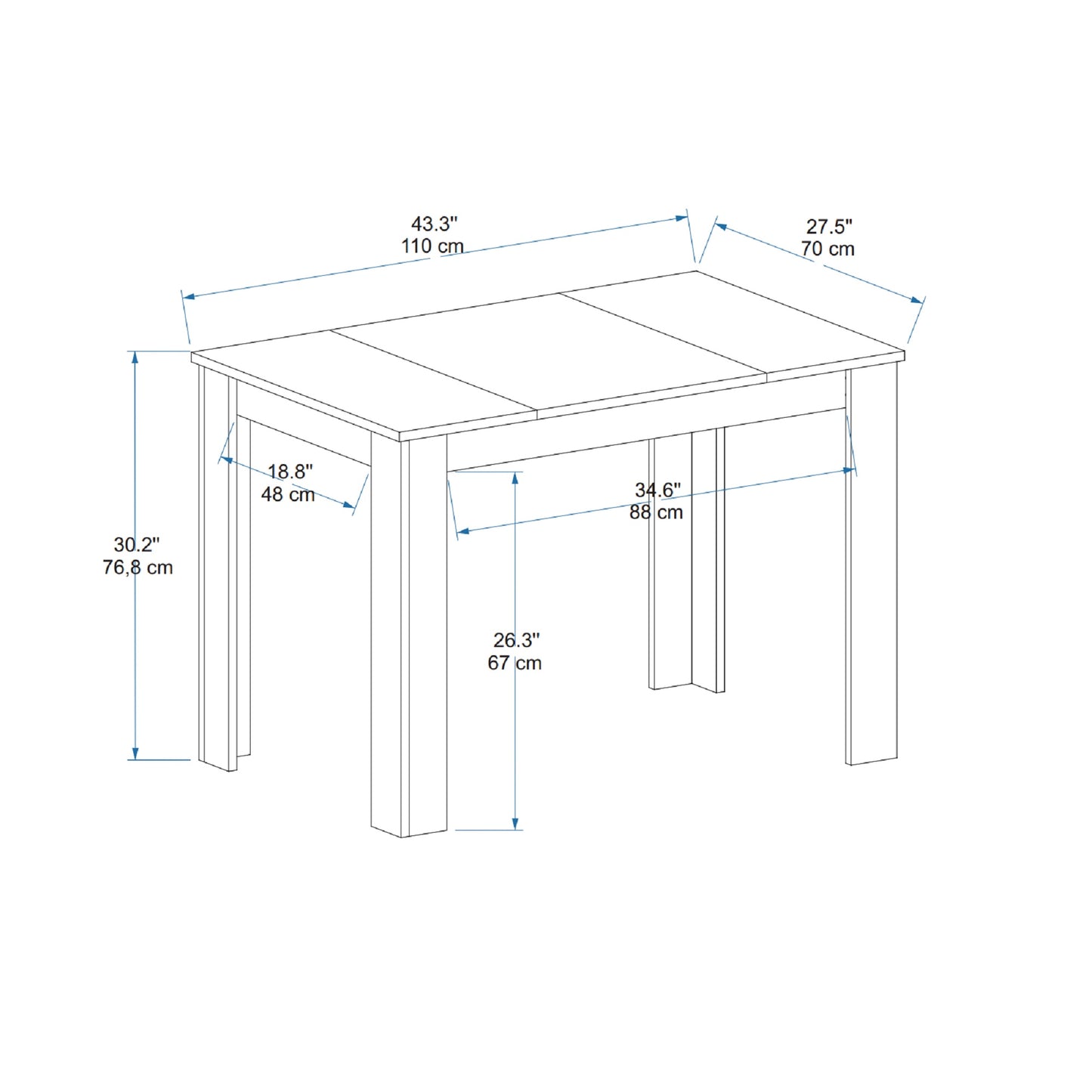 Table à manger pour quatre personnes Dennis 110