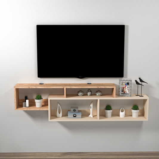 Frank Floating TV Stand with Shelves for TVs up to 70"