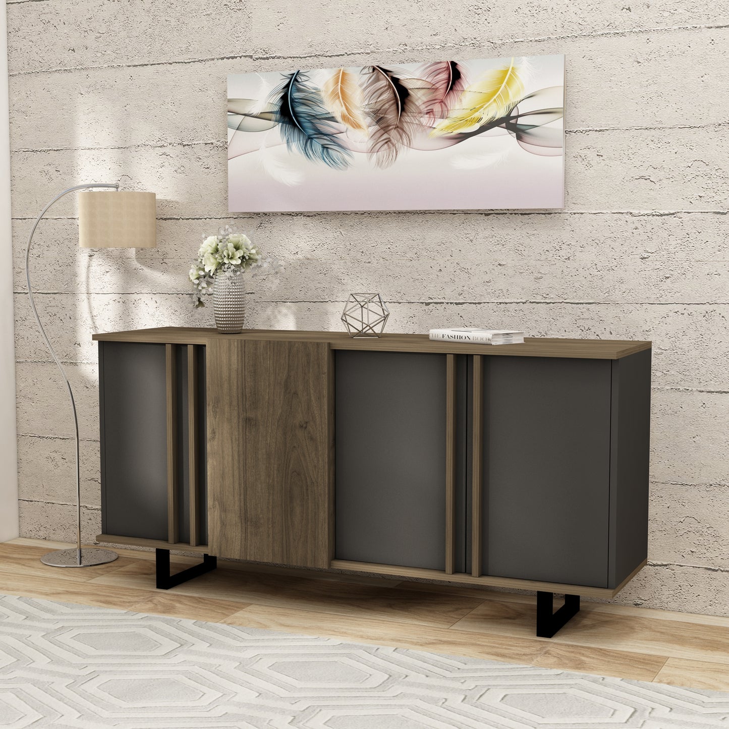 storage cabinet, sideboard, cupboard, credenza, console, closet, cellarette, buffet