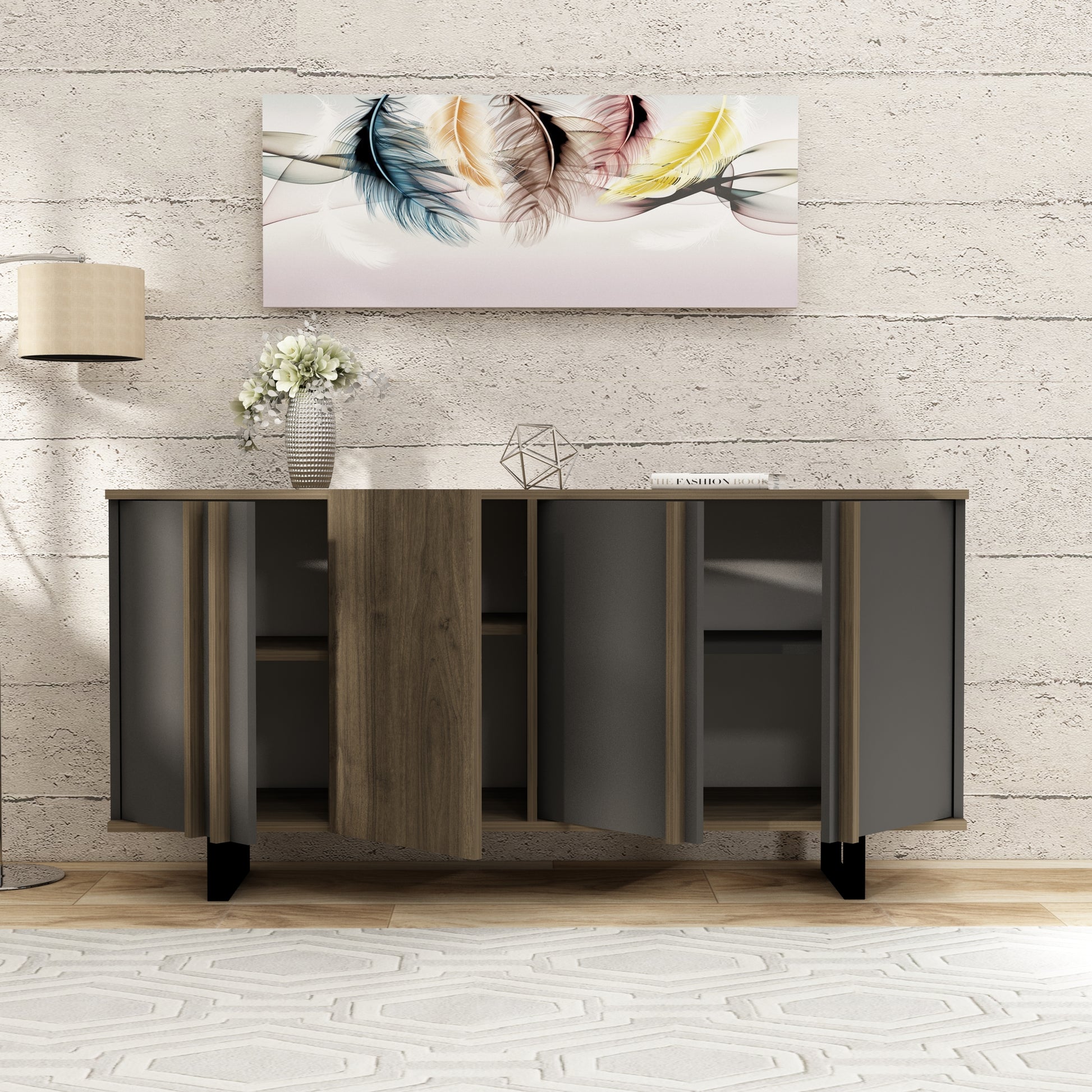storage cabinet, sideboard, cupboard, credenza, console, closet, cellarette, buffet