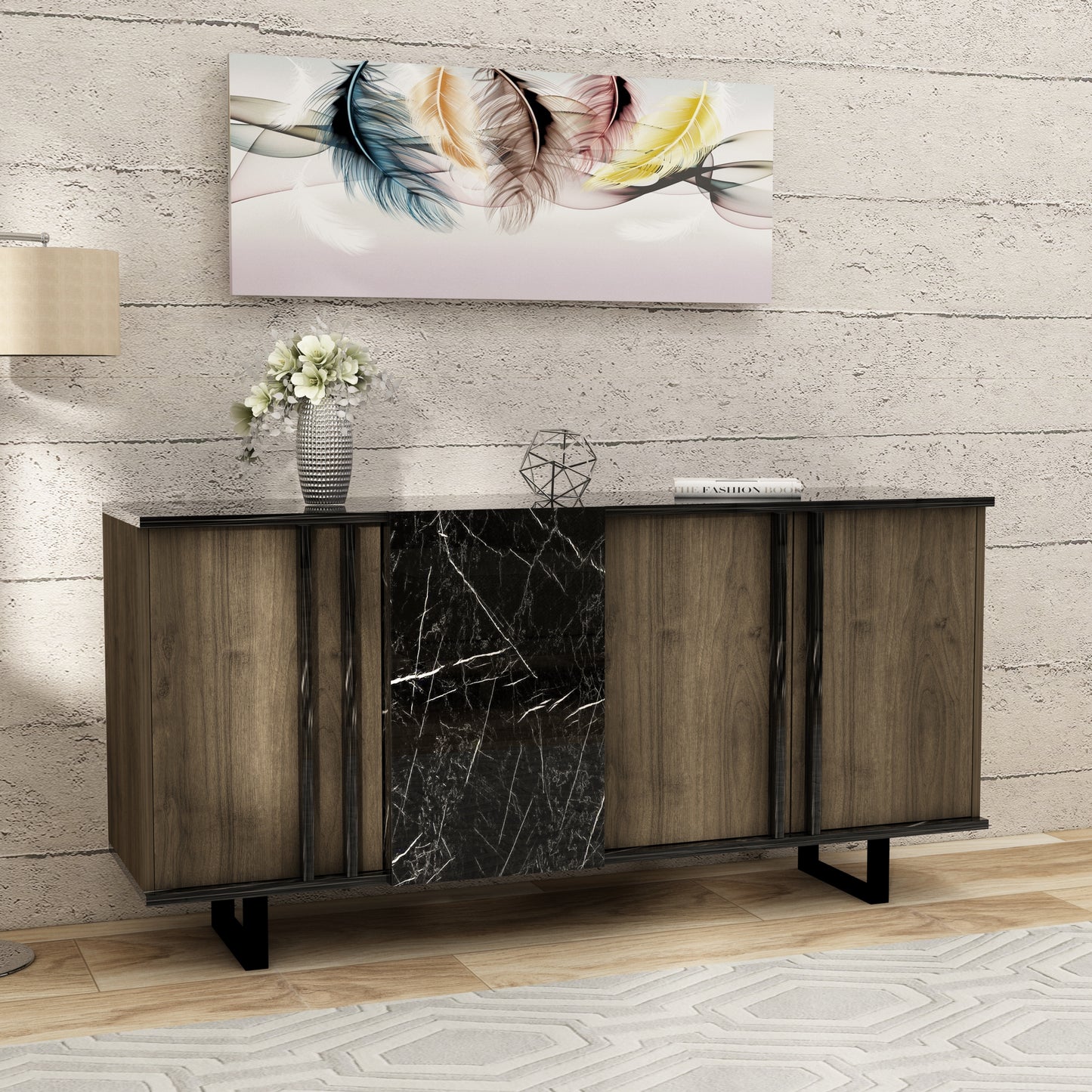 storage cabinet, sideboard, cupboard, credenza, console, closet, cellarette, buffet