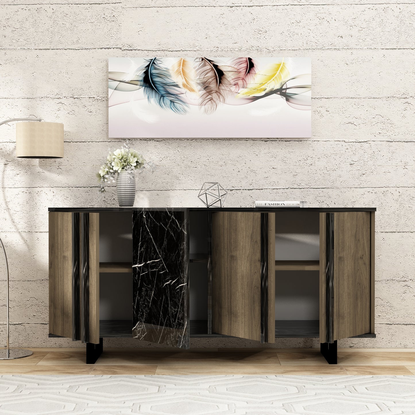 storage cabinet, sideboard, cupboard, credenza, console, closet, cellarette, buffet