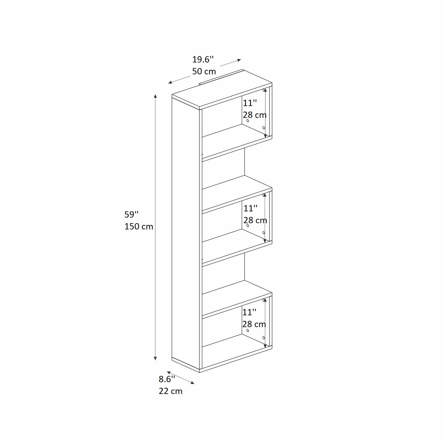 Zella Geometric Bookcase