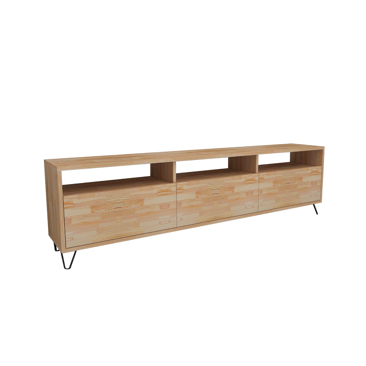 Oliver Pine Wood Metal Handmade TV Stand and Media Console for TVs up to 77"