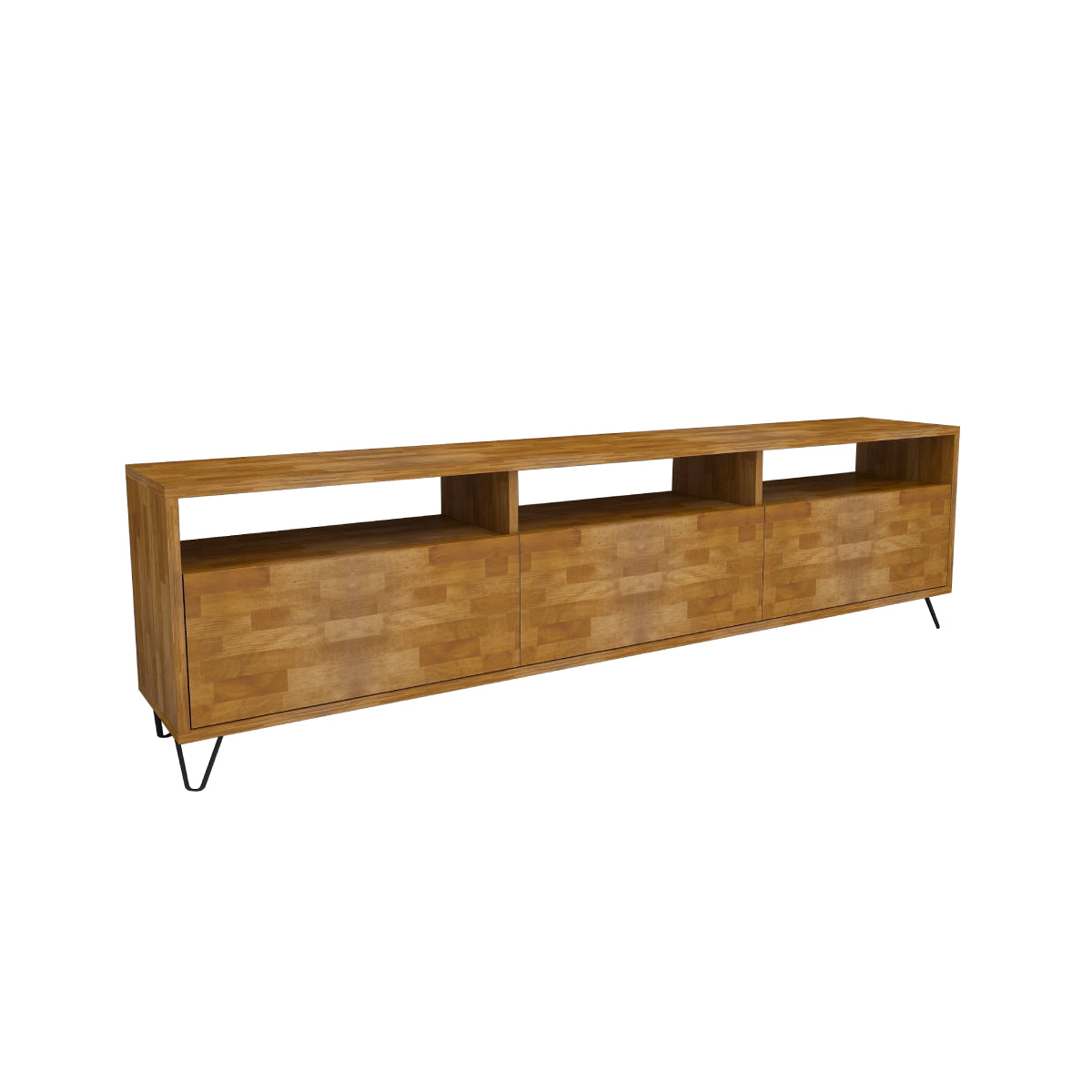 Oliver Pine Wood Metal Handmade TV Stand and Media Console for TVs up to 77"