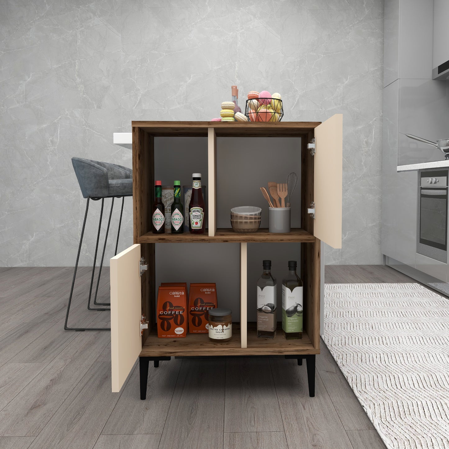 Armoire de cuisine Jeremy avec étagères