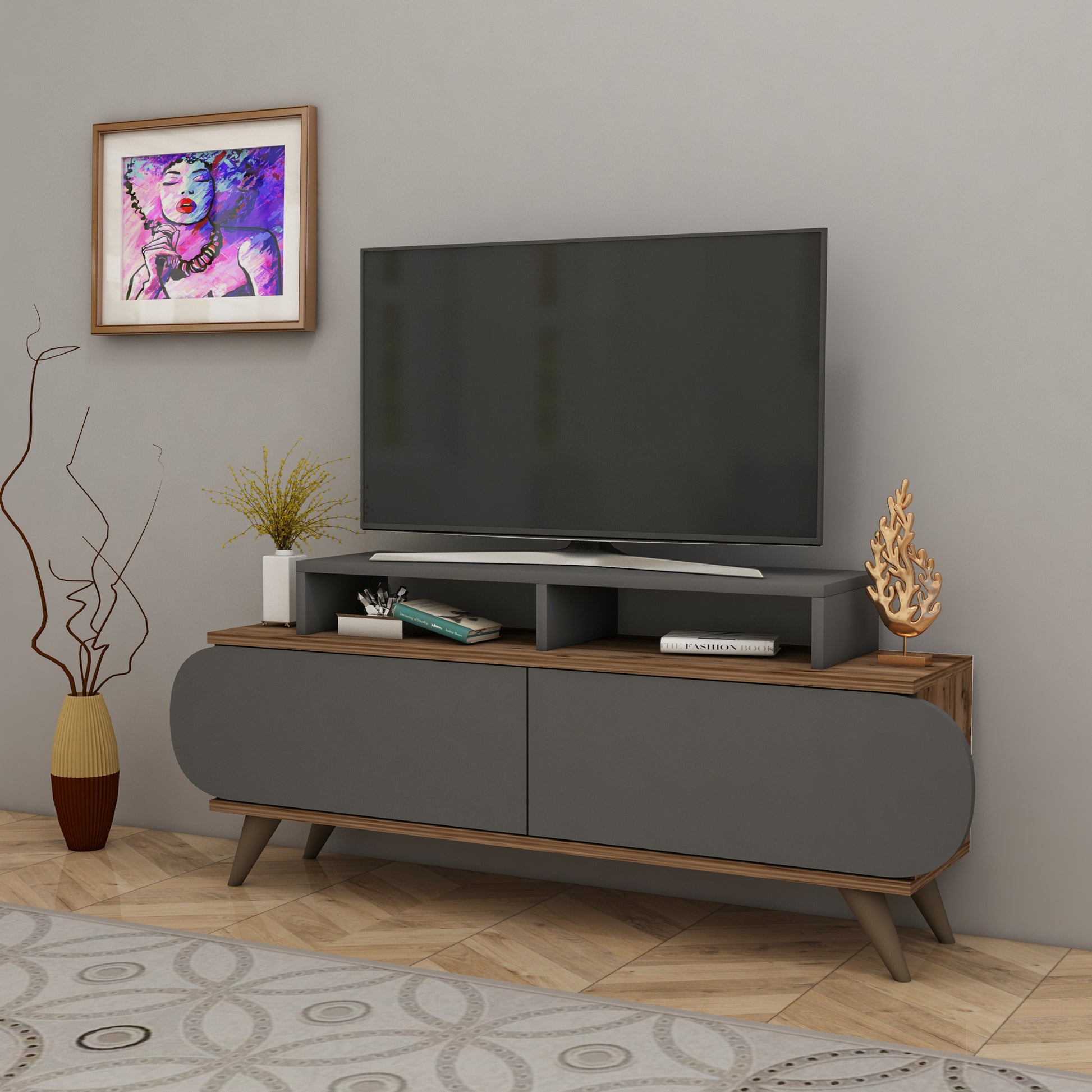 TV Stand, Media Console, TV cabinet, Wooden TV Stand, Media Stand, TV Lowboard, Entertainment Center, Wood TV Unit, TV Board, TV Table, Media Center, Living Room, Furniture