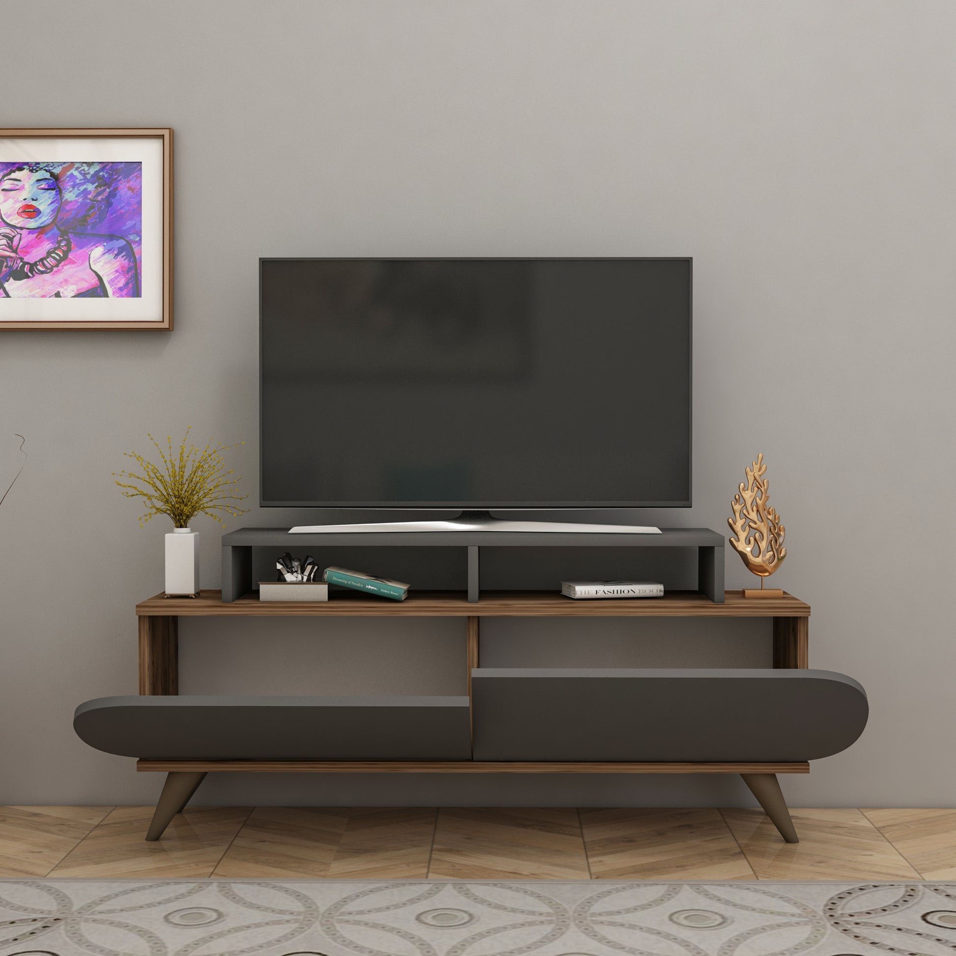 TV Stand, Media Console, TV cabinet, Wooden TV Stand, Media Stand, TV Lowboard, Entertainment Center, Wood TV Unit, TV Board, TV Table, Media Center, Living Room, Furniture