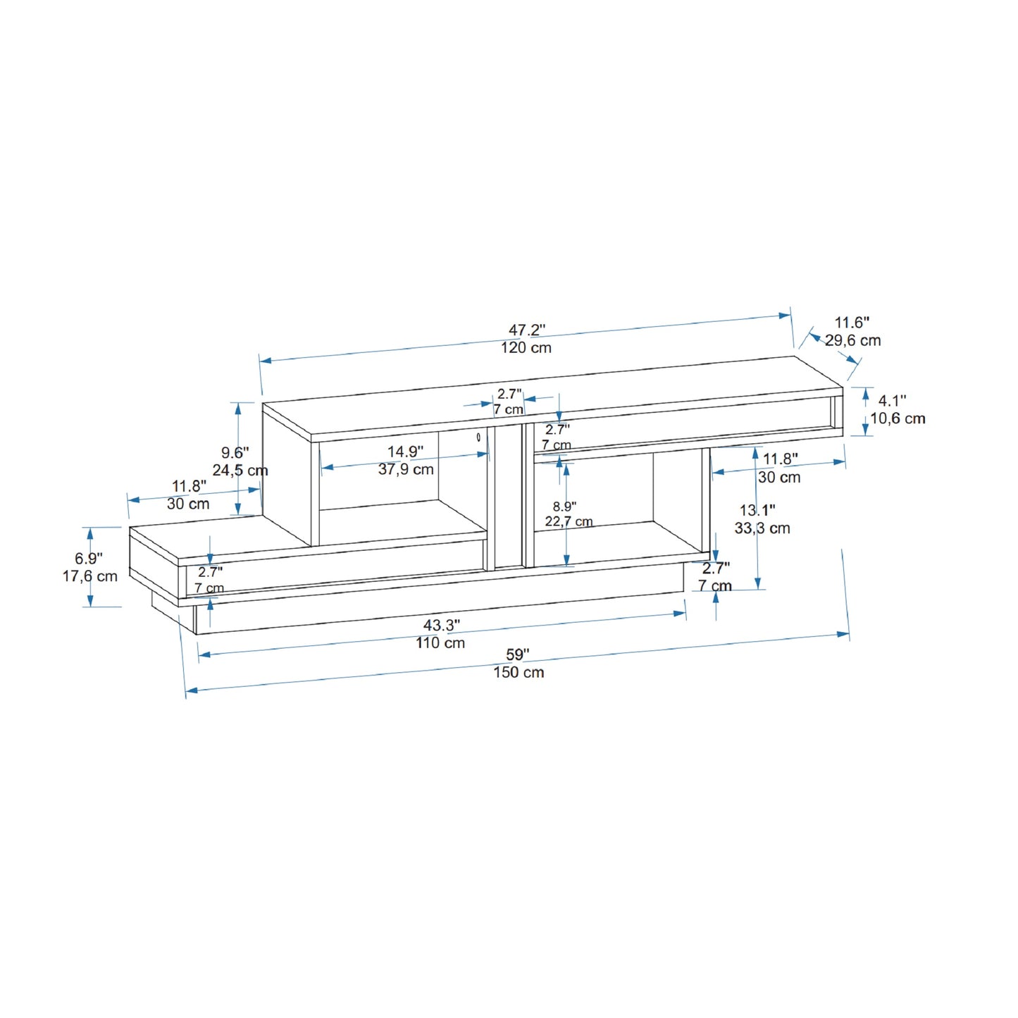 Liberty TV Stand with Open Shelves
