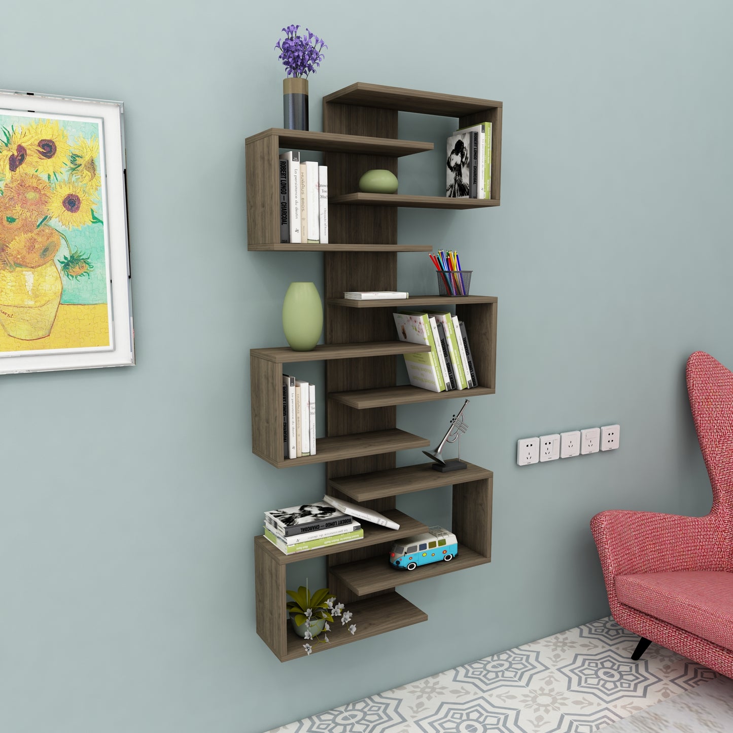 shelving unit, shelf, bookshelf, bookcase, bookcase styling, bookcase decor, bookcase design