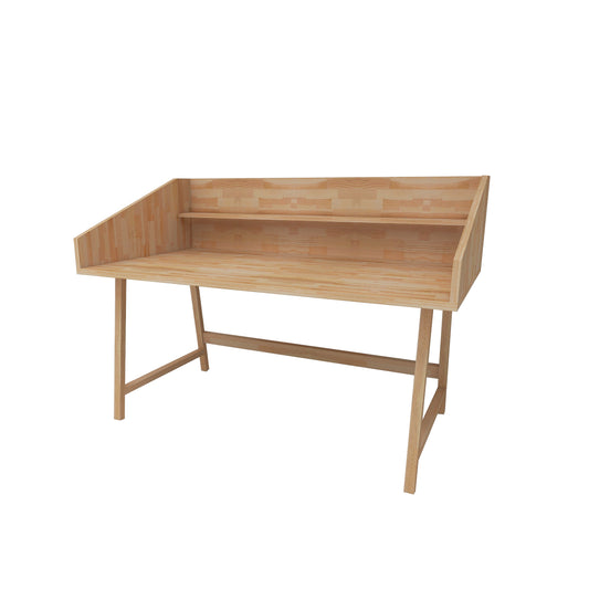 Pine Wood Wood Handmade Computer Desk with Front Bar Shelf Nashy