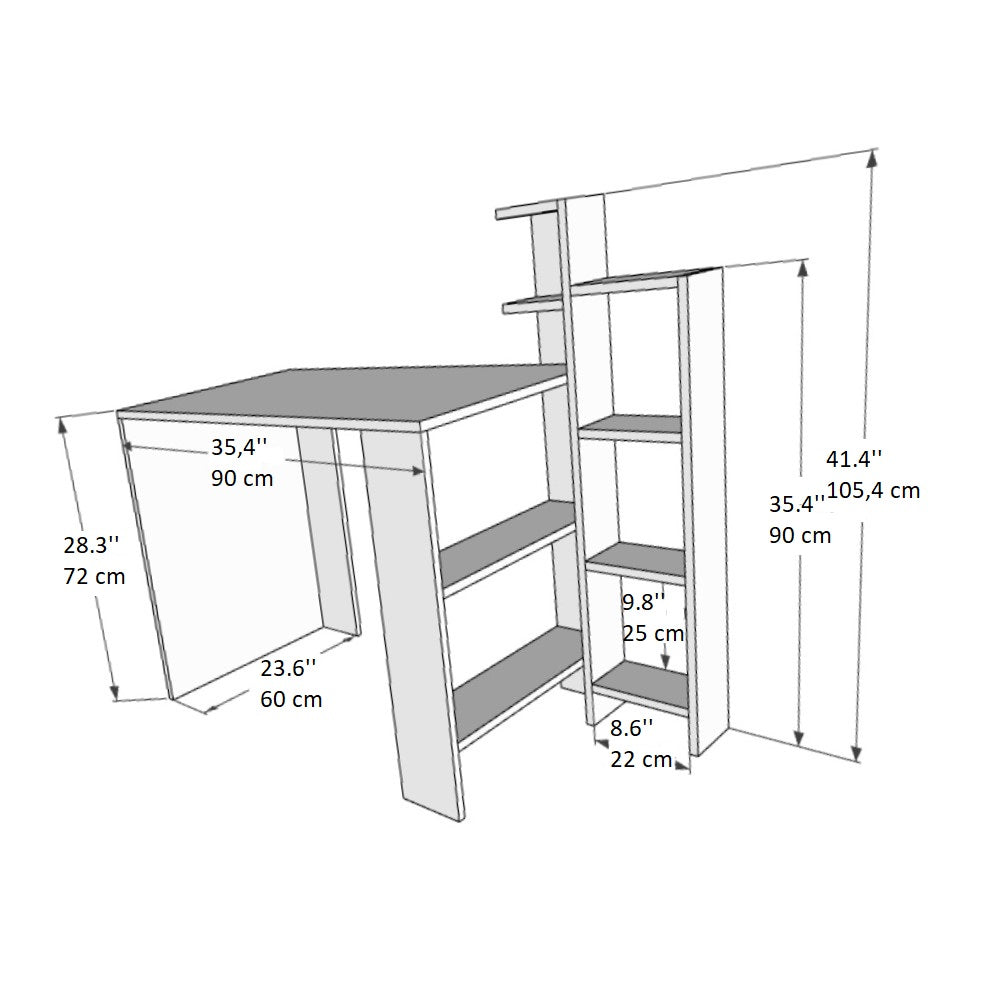 Vitas Computer Desk with Shelves