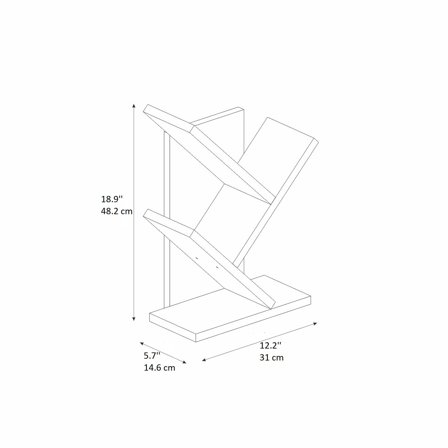 Bookcase Tree Wall Mountable and Freestanding Hinho